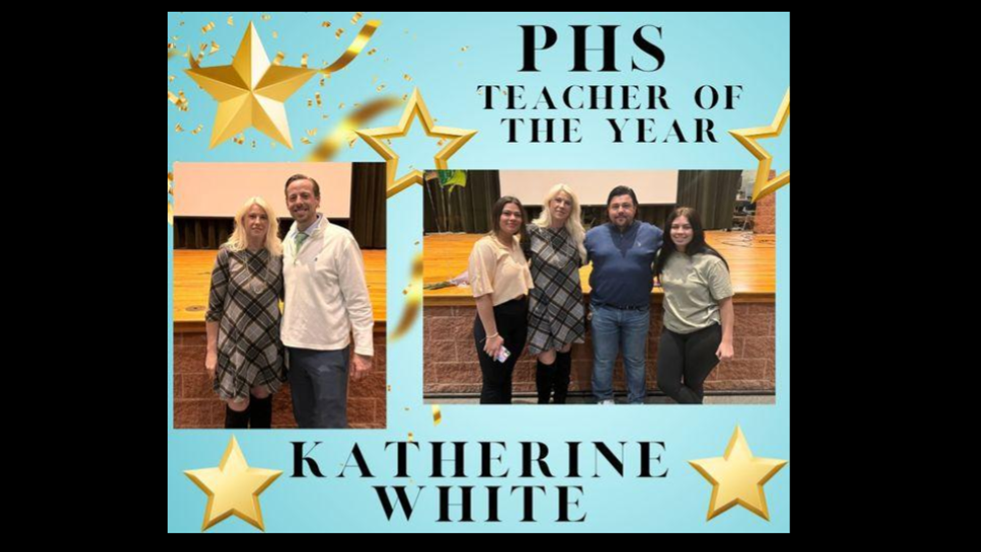 CONGRATULATIONS TO THE PHS TEACHER OF THE YEAR